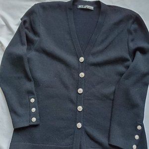St John Evening  sz6 knit jacket rhinestone/crystal  buttons
